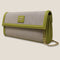 90 Feet Kaya Lime Green Premium Genuine Leather and Canvas Clutch Bag